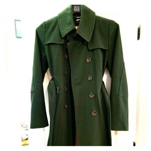 DKNY Wool Peacoat, Size 8, Green